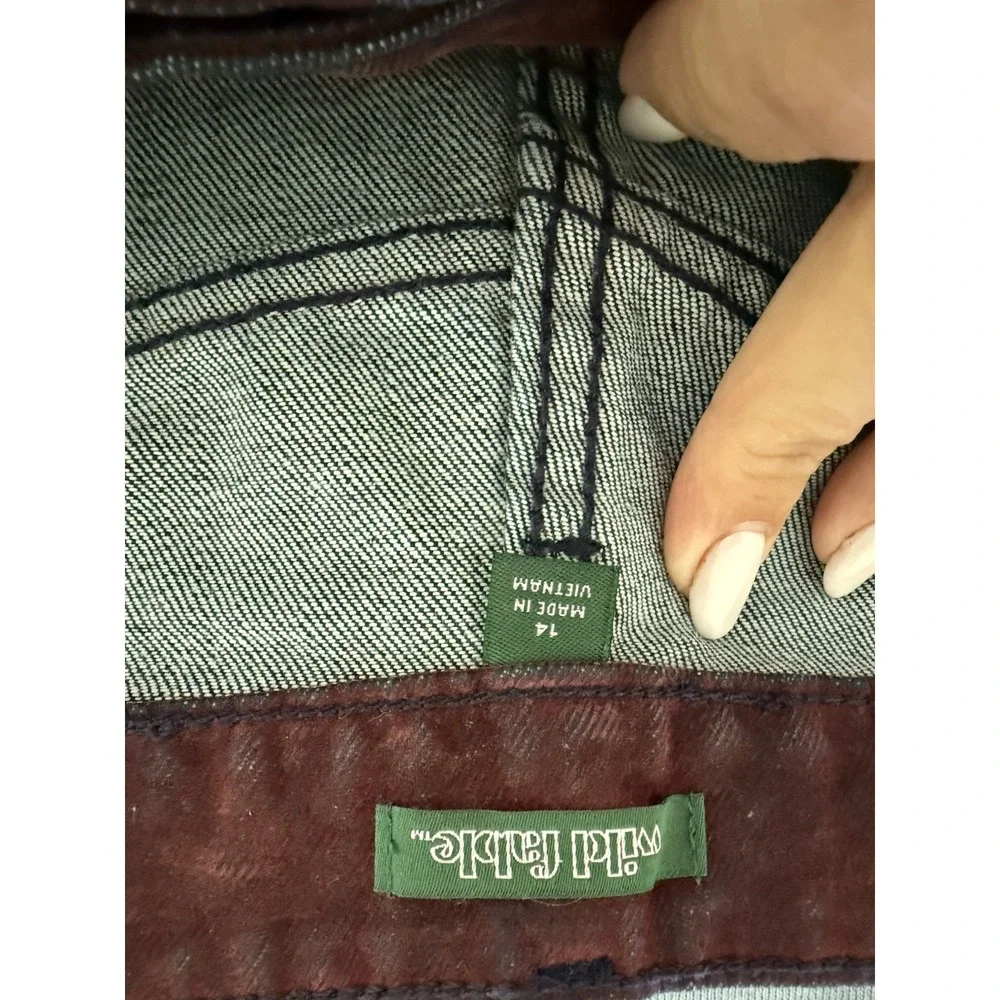 Wild Fable Mini Skirt Women's 14 Burgundy Acid Wash Denim Flare NWT Target